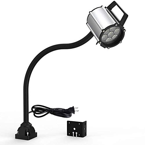 Image of Work Desk Light, Machine Work Light, LED Flexible Gooseneck Light 700 Lumens IP66 Water and Dust Resistant 110-240 Volt Universal Fixed Base Work Light for Machine Tool and Lathe Industrial Lighting