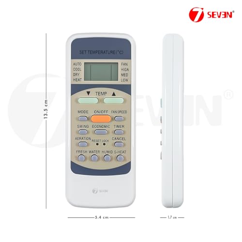 Image of 7SEVEN Compatible Onida AC Remote R51 Model 160 1 1.5 2 Ton Split and Window Air Conditioner - Match Exactly with Existing Onida ac Remote Control