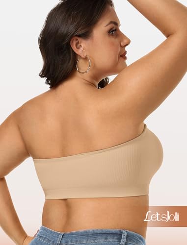 Push Up Strapless Bras for Women Supportive Bandeau Bra Non Slip Wireless No Underwire Padded Tube Bra4