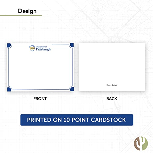 Image of Desert Cactus University of Pittsburgh 10 Pack Notecards Stationery Cardstock Panthers Pitt Includes Envelopes Memo Party Thank You (Notecard 4b)