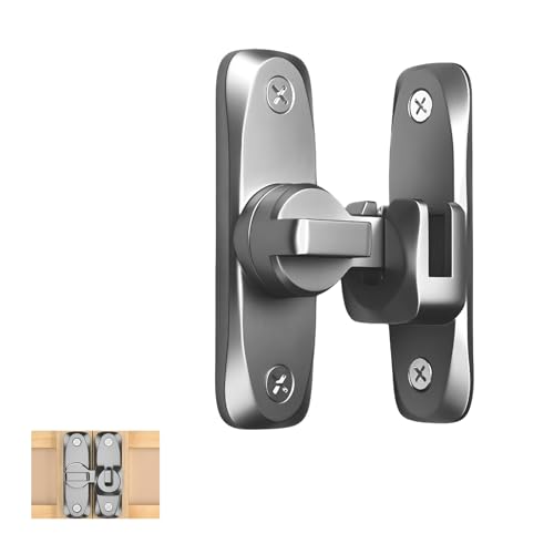 YSkrep アクションドアロックをひっくり返し フリッピングゲートラッチ ドアロック 鍵玄関ドア セット免 90/180度バーンドアロック ドリル不要の亜鉛合金フリップゲートスライディングラッチ 内鍵ドアロック 引き戸 鍵防犯グッズプライバシー保護ドア耐