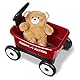 Radio Flyer Push & Pull Walker Kombi mit Teddybär, roter 2-in-1 Wagen für Kleinkinder, für 1–4 Jahre