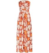 GRACE KARIN Women Strapless Casual Loose Ruched Long Maxi Dress with Pockets