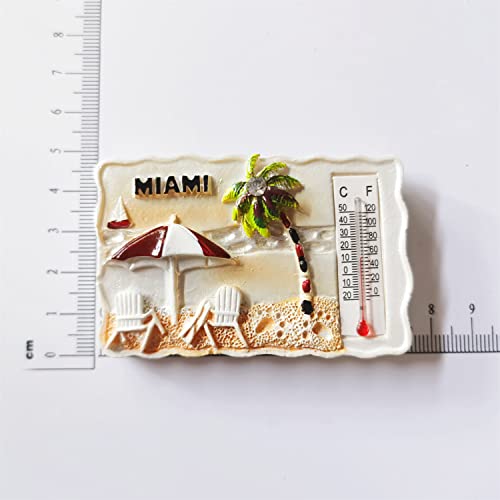 Imán decorativo de nevera Miami USA 3D de resina miniatura 6