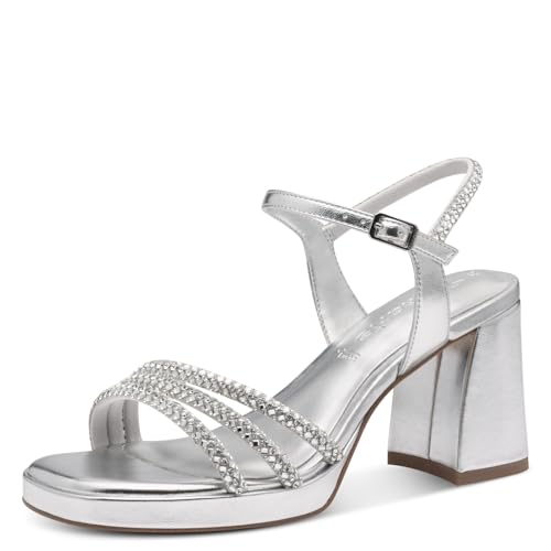 Tamaris Damen 1-28355-44, Sandali con Tacco Donna, Argento, 38 EU