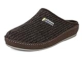  Schawos Filz Hausschuh für Herren, Qualitäts-Pantoffel, Made in Germany, mit anatomisch geformtem Fußbett und aktiver Fersendämpfung, Modell: Pantoffel ungefüttert (Braun (17D), 44 EU, numeric_44)