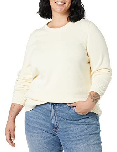 Image of Amazon Essentials Women's Lightweight Soft Crewneck Sweater, 100% Cotton, Plus