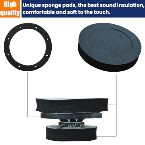Image of Osilly 4 Pcs 6.5 inch Foam Speaker Enhancer, Car Door Foam Speaker Rings Blocker, Self Adhesive Soundproof Sponge Kit, Bass Blocker Pad with High Rebound for Stereo Audio Speaker