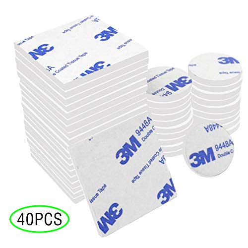 Preisvergleich Produktbild Klebepads Doppelseitig,Bunahome 40Stück Doppelseitige Schaumstoff-Pads für Wände, Boden, Türen, Kunststoffe, Gläser, Metalle, Heimwerker