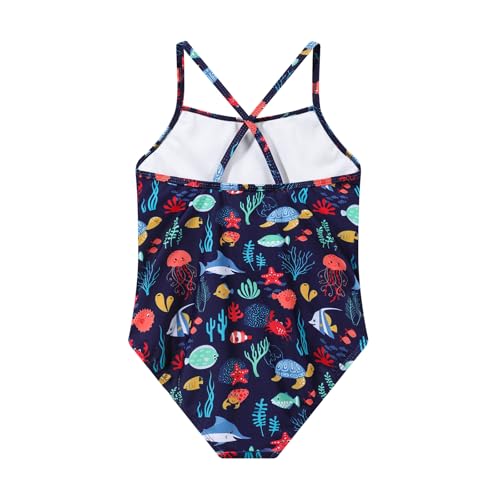 Image of Girls One Piece Swimsuit, Quick Dry Cute Bathing Suit for Kids, Comfortable Swimwear for Beach for 5-12 Years
