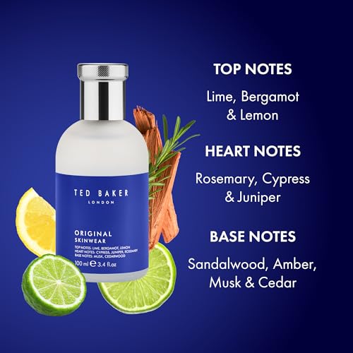 Ted Baker Original Skinwear Eau de Toilette for Men Woody Aromatic Fragrance with Lime, Bergamot, Sandalwood, Amber, Citrus, Refreshing, Mens Cologne Spray for Him, 3.4 fl oz / 100ml - Image 6