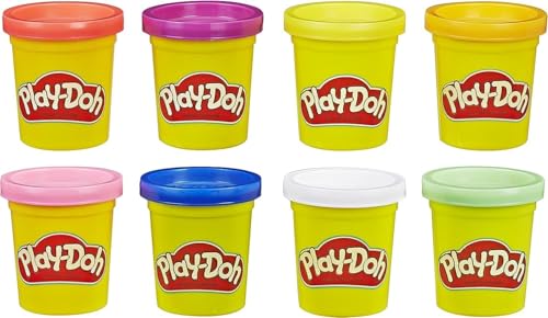 Miniatura 6 de Play-Doh Pack de 8 Botes Arcoíris, Plastilina de Colores Surtidos No Tóxica para Niños y Niñas de 2 Años o Más, Manualidades de Navidad Infantiles