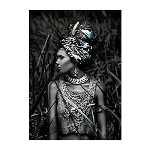 Art Africain Toile Émotionnelle Femme au Repos Tableau Inspirant 70x100cm