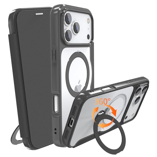 IIKAYO iPhone 17 Pro Max p P[X 蒠^ J[h[ wʃNA MagSafeΉ Ot 360°]X^hy ^ ϏՌ Sʕی cΉ U[f }OZ[tΉ  