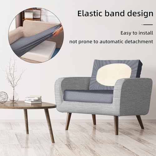 Image of BIETYONE 8Pcs Stretch Patio Cushion Covers,Outdoor Couch Covers Replacement,Outdoor Couch & Sofa Slipcovers,for Patio Furniture Cushion Covers,Washable Reusable Furniture Protector (Grey,Cover Only)