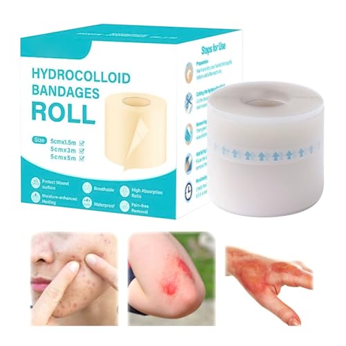 Apósito hidrocoloide, ancho 5 cm, vendaje hidrocoloide – Apósitos cortables flexibles para heridas y dedos de los pies, talón deportivo, para hombres, piel sensible, ancianos, botones de corte