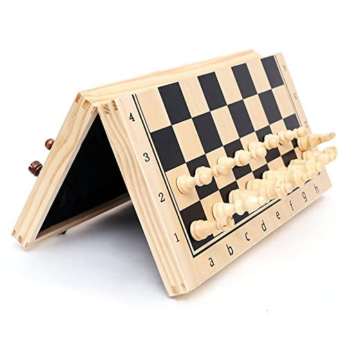 ZAW Schach Magnetisches Schachspiel Neue Massivholzfalzierung Hohe Qualität Schachbrett Spiele Panel Holzdruck Professionelle Unterhaltung Chess (Color : 34x34x2.5cm)