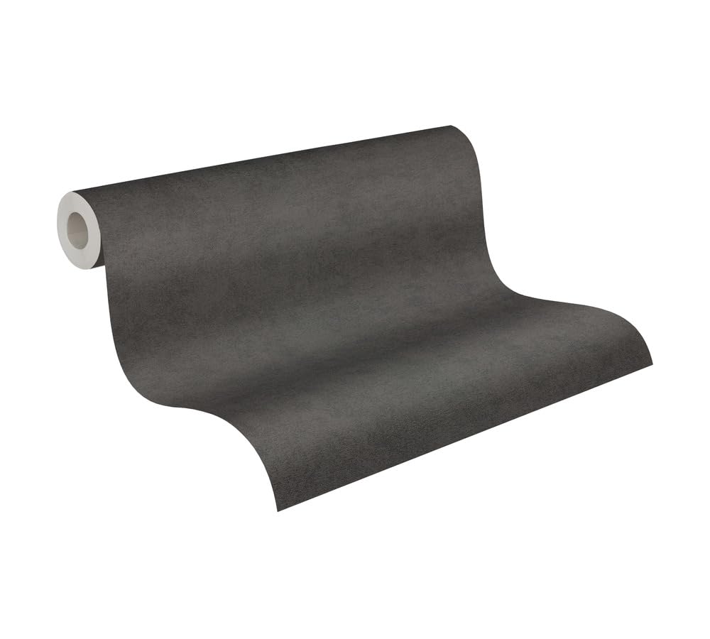 Papier peint intissé noir A.S. Création pour créer une ambiance feutrée et design au salon