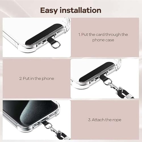 Anfire Handyband Universal für alle Smartphones, Handy Lanyard zum umhängen mit Pad,Handyband Kordel Kette für Outdoor, Reise, Unterweg Handy-Halterung,Einstellbar und Abnehmbar, Schwarz