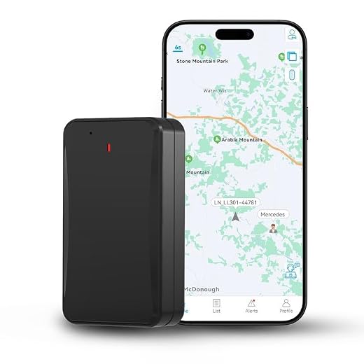 LNCOON Traceur GPS Voiture, Grande Batterie 10000mAh Étanche, Suivi en Temps réel Antivol Notifications d'alarme Aimant Intégré Via App Mobile, pour Voitures Camions