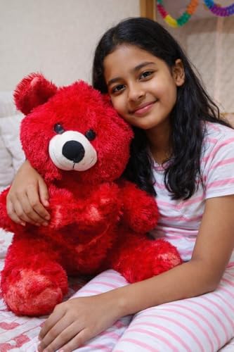 Image of Soft Red Teddy Bear - 42cm | Cute Plush Toy | Valentine Gift Teddy for Girlfriend, Wife, Kids & Birthday Surprise