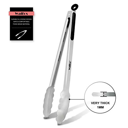 Kitchen Tongs - Stainless Steel Cooking Tongs, Heavy Duty, Non-Slip Food Tongs