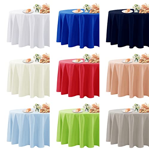 Fokitut 2 Pack Waterproof Round Tablecloth, 108 Inch, Stain Resistant And Wrinkle Polyester Table Cloth, Fabric Table Cover For Kitchen Dining, Wedding, Party, Holiday Dinner-Yellow #TOP6