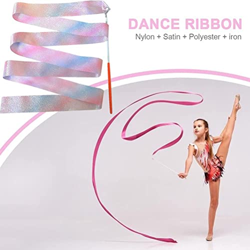 2m/4m danslinten, kinderen dansen gymnastiek lint toverstaf, glinsterende ritmische artistieke ballet draaiende linten… - Image 6