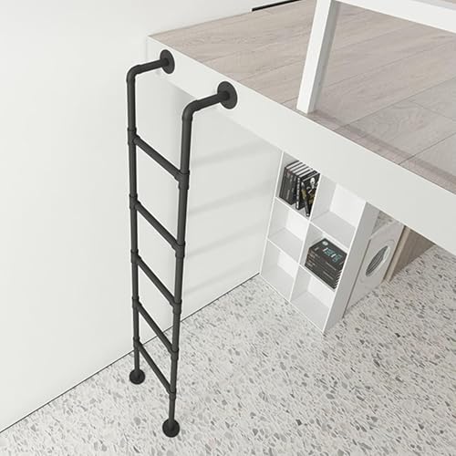 Escalera de pared para ático que optimiza el espacio en dormitorios pequeños 2
