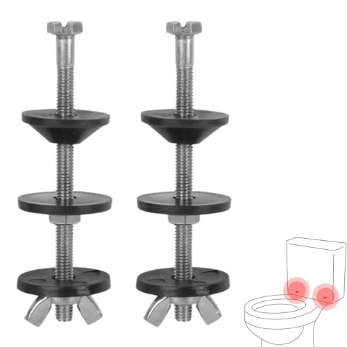 IBRIQO® Kit Tornillos Cisterna Universal M6×90 — Juego De 2 Tornillos De Acero Inoxidable Con Arandelas, Juntas Y Palomillas — Fijación Taza WC/Inodoro Segura Y Estanca