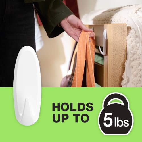 Image of FrogTape reMOVEables Heavy Duty Wall Hooks - Holds up to 5 lbs - Includes 1 Hook and 2 Strips - No Damage - Easy to Remove & Reuse - Large Wall Hook with Adhesive Strips - White (Pack of 1)