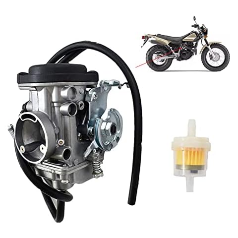 TW200 Carburetor with Inline Fuel Filter Replacement for Yamaha TW200 TW 200 2001-2017 Motorcycle Trailway Carb Cover