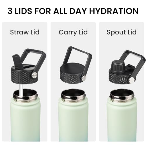 Image of Konokyo 18 oz Insulated Stainless Steel Water Bottle with Straw Lid