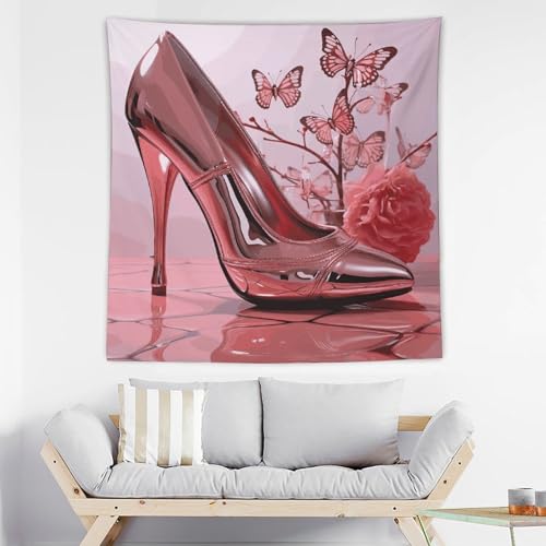 Toile de décoration murale personnalisée imprimée papillon et talons hauts