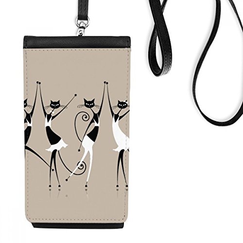 Porte-monnaie suspendu smartphone chat noir anti-rayure pratique