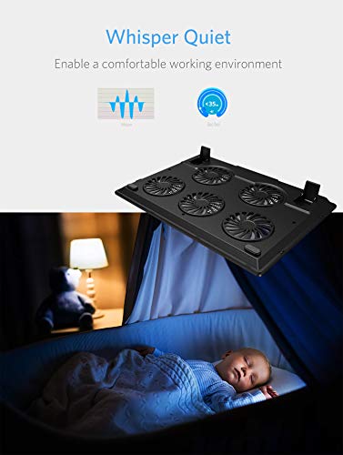 Laptop-Cooling-Pad-Lamicall-Laptop-Cooler-Portable-Slim-Laptop-Cooling-Stand-Holder-Riser-with-5-Fans-Compatible-with-MacBook-Air-Pro-Dell-XPS-HP-Alienware-Laptop-Notebooks-Up-to-156-Inch