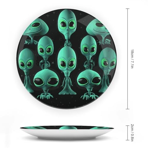 Plato decorativo Aliens Bone China 7 pulgadas blanco miniatura 2