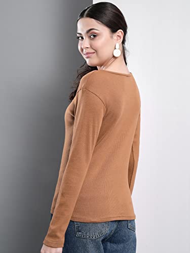 Image of Q - RIOUS Women's Solid Full Sleeve Scoop Neck Top