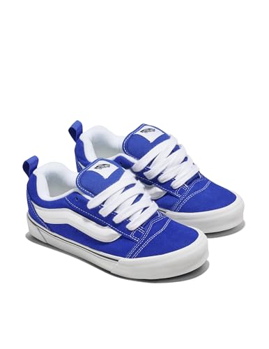 Vans Big Kids' Knu Skool Shoe | '90s Retro Puffy Low-Top Fashion Sneakers for Boys & Girls, Blue, 4.5