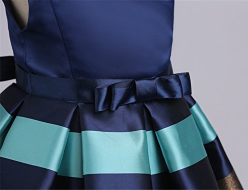 NSSMWTTC Teens Girls Graduation A Line Dresses Kids Easter Birthday Christmas Easter Frocks Dress Sleeveless(Navy,160)