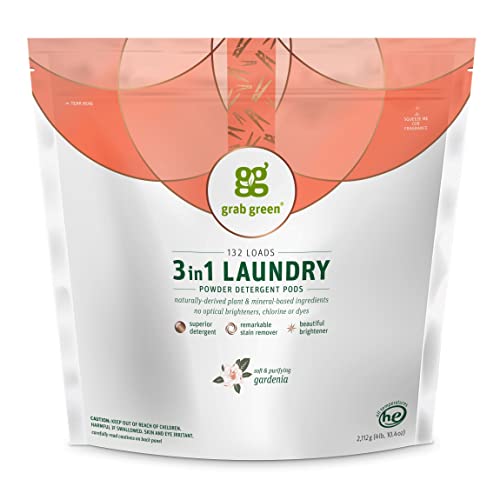 Grab Green 3-in-1 Laundry Detergent Pods Gardenia 132 Loads