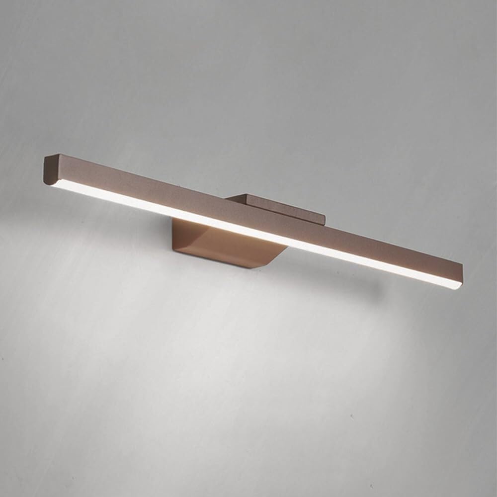 HYJAUSXB LED Linear Mirror Front Lamps Wall Light with Brown Finish Metal Long Strip Vanity Lamp, Pendant