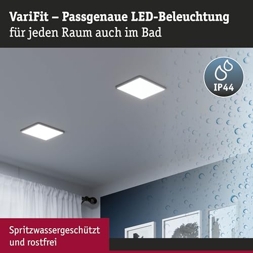 Paulmann 79967 LED panel recessed panel Areo IP44 230x230mm rectangular incl. 1x16W dimmable Tunable White black plastic ceiling luminaire 3000K - Image 3