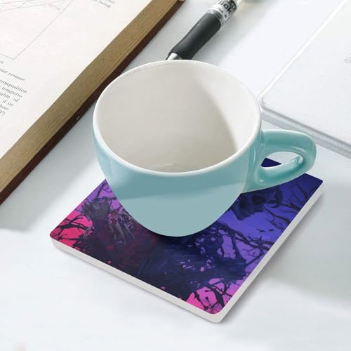Dessous de verre squelette romantique anti-tache pour table basse de salon - 6