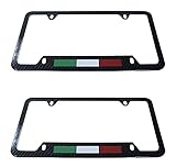 carps, (Pack of 2) Italy License Plate Frame Aluminum with Carbon Fiber Finished Screw and Caps...