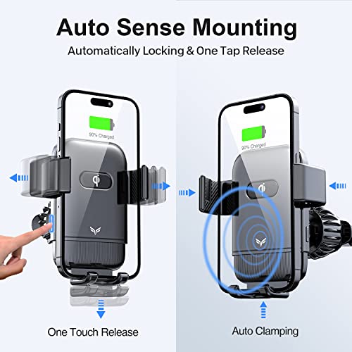 Paneceia 15W Wireless Auto-Clamping Car Phone Mount #TOP26