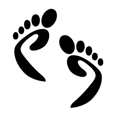 Leon Online Box Footprint Pair - Tribal Decal [12cm Black] Vinyl Sticker for Car, Bike, iPad, Laptop, MacBook, Helmet