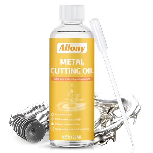 Allony Aceite de Corte de Alto Rendimiento con Gotero, Aceite para Cortes Todos los Metales, Adecuado para Serrar, Fresar, Tornear y Roscar, Reducir el Desgaste, Lubricación y Enfriamiento, 120 ml