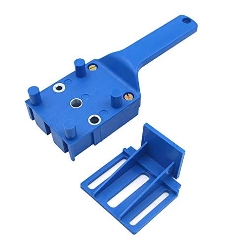 Kit de gabarito de cavilhar de metal com orifício reto para trabalhos em madeira - azul