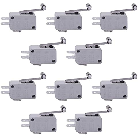Taiss/10 stücke Mikro schalter Endschalter SPDT 1NO/1NC Momentary mit Metall Roller Hebel Arm Snap Action Cover